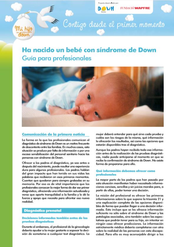 Ir a Ha nacido un bebé con síndrome de Down – Guía para profesionales