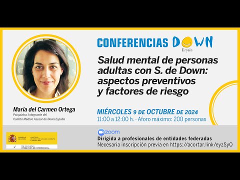 Ir a Conferencia Down: Salud mental de personas adultas con síndrome de Down